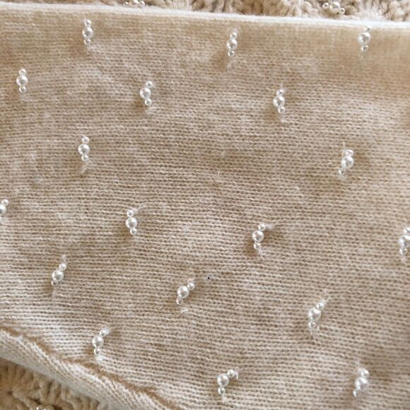 Marisa Christina Vintage Sweater Ivory Pearl Stud Lambs Wool Cardigan - Picture 6 of 12